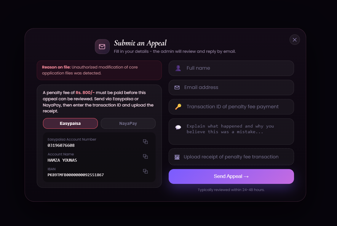 Duaa AI Appeal Screen
