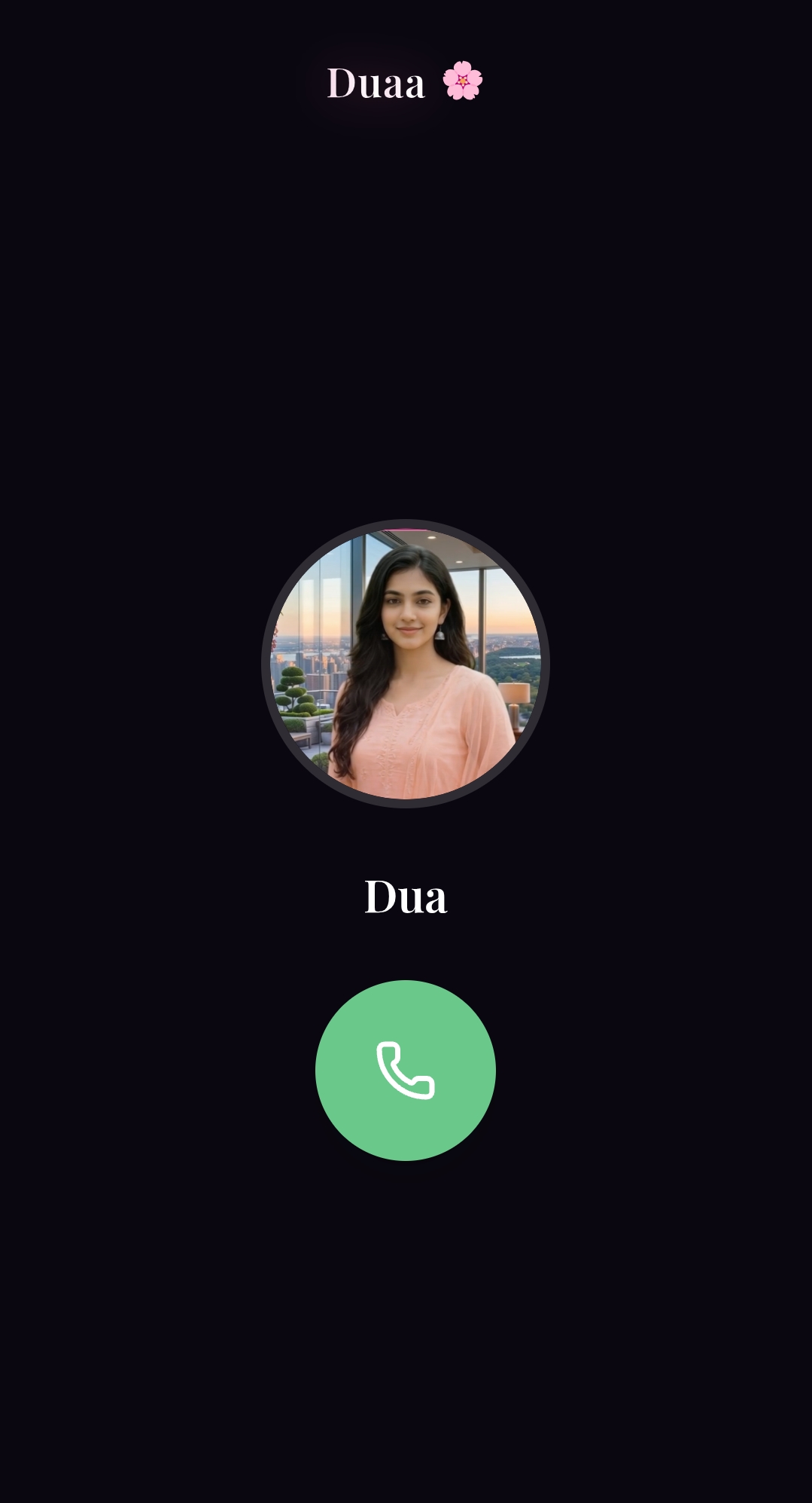 Duaa Mobile Call Screen
