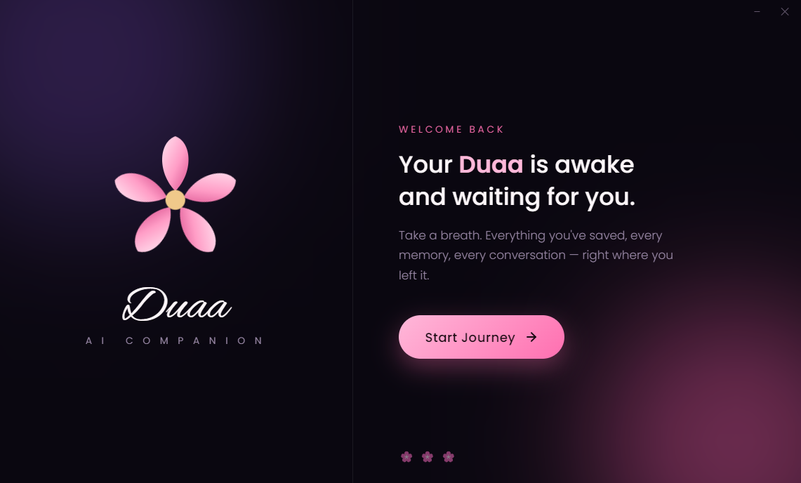 Duaa welcome screen